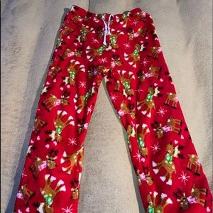 Size 7-8 Red Reindeer Christmas PJ Pants